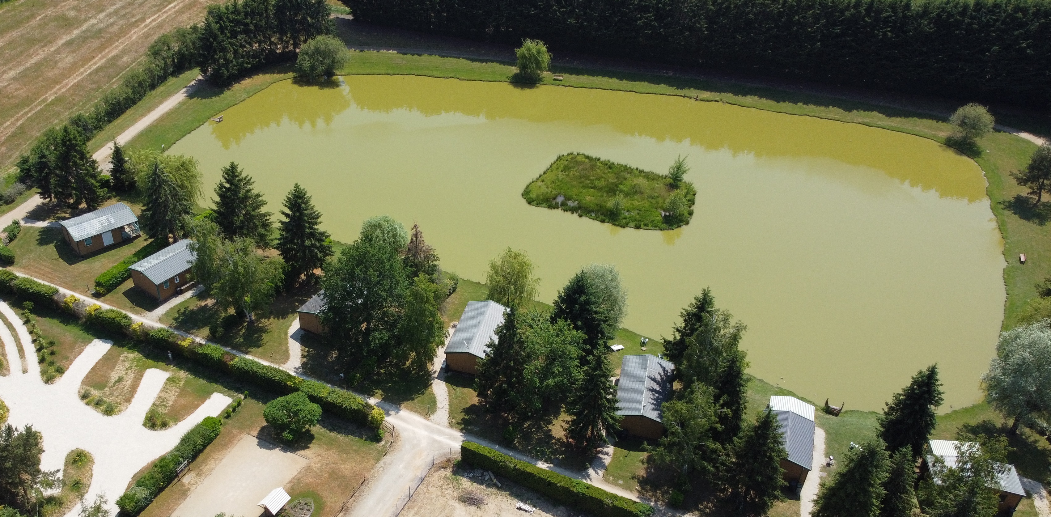 Vue Aerienne Etang La Plaine - Crédit photo : L2E/UP