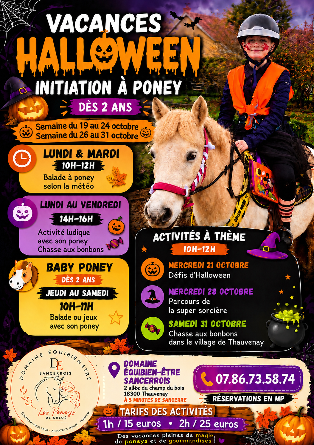 Initiation Poney dès 2 ans - Vacances d'Halloween